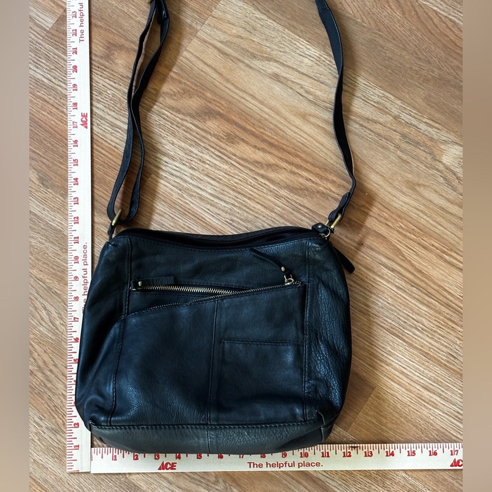 Great American Learherworks Genuine Leather Black Crossbody or Shoulder Bag - Picture 8 of 10